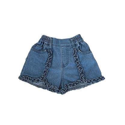 ハーフパンツ・ショートパンツ フリルエッジデニムショートパンツ【mh0010427】