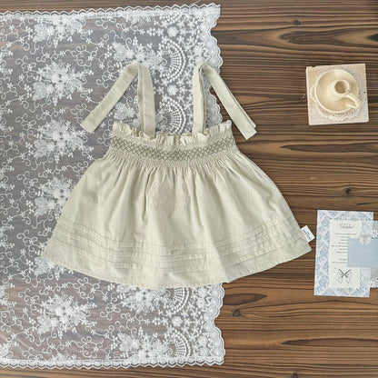 タンクトップ・キャミソール・ノースリーブトップス 刺繍ステッチリボンショルダーチュニックブラウス【mh0010429】