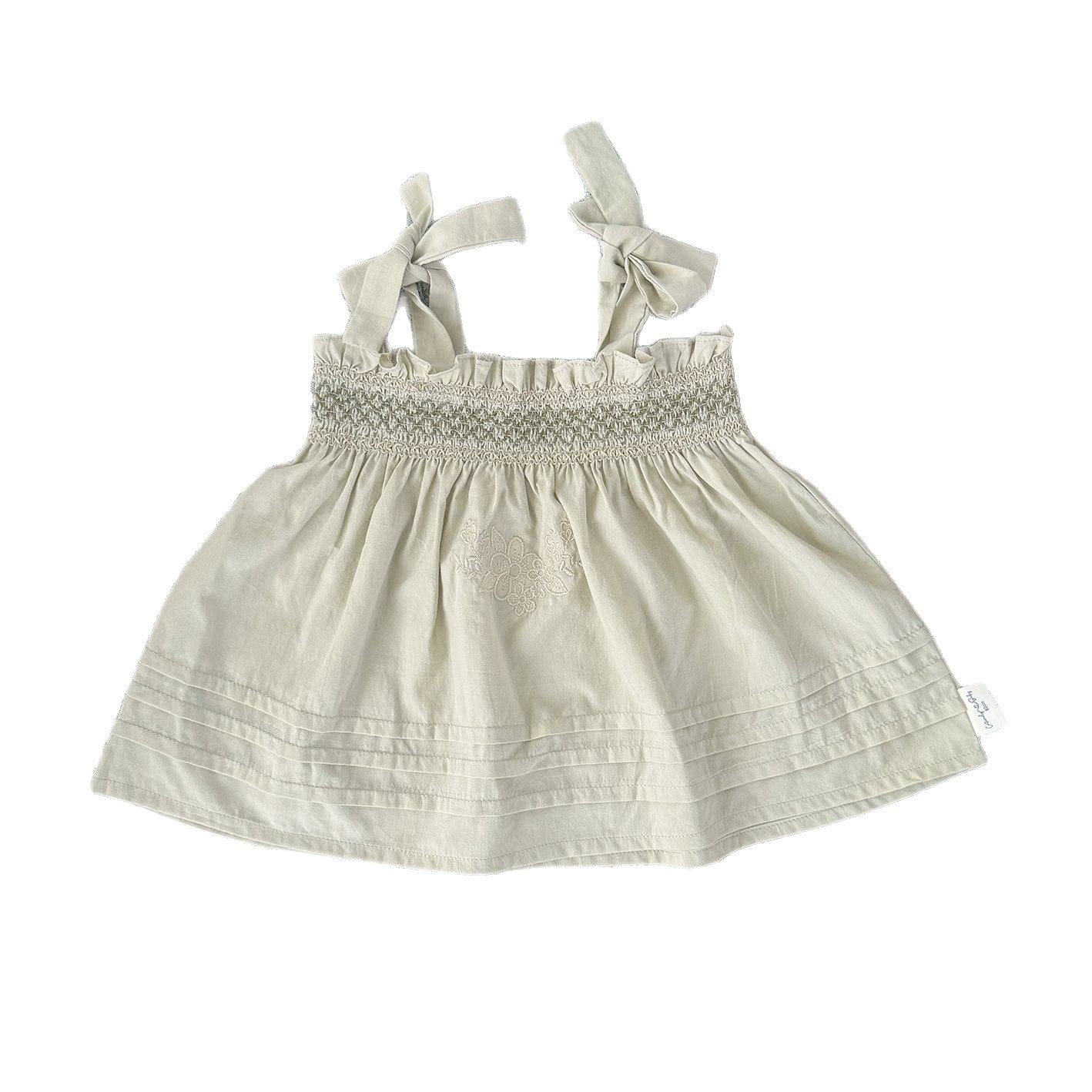 タンクトップ・キャミソール・ノースリーブトップス 刺繍ステッチリボンショルダーチュニックブラウス【mh0010429】