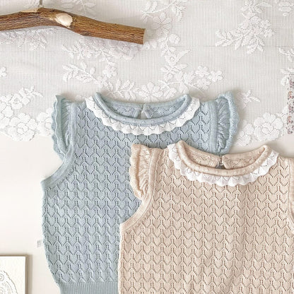 タンクトップ・キャミソール・ノースリーブトップス キャップスリーブサマーニットブラウス【mh0010430】