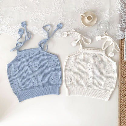 タンクトップ・キャミソール・ノースリーブトップス いちご刺繍キャミソールニットトップス【mh0010432】