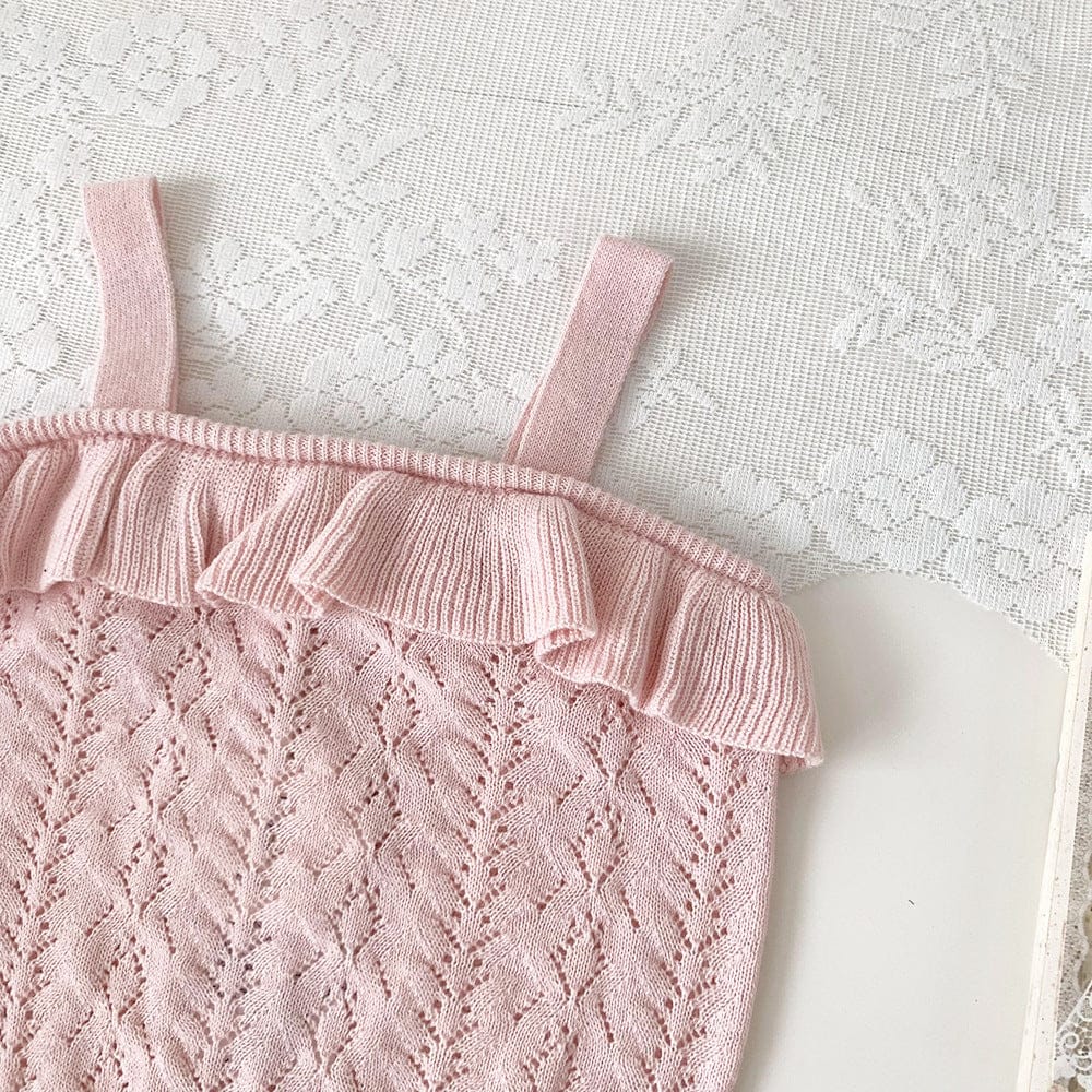 タンクトップ・キャミソール・ノースリーブトップス フリルキャミソールサマーニットトップス【mh0010437】