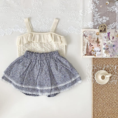 タンクトップ・キャミソール・ノースリーブトップス フリルキャミソールサマーニットトップス【mh0010437】