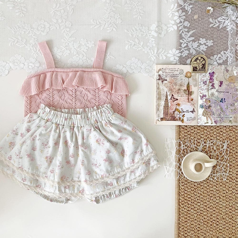 タンクトップ・キャミソール・ノースリーブトップス フリルキャミソールサマーニットトップス【mh0010437】