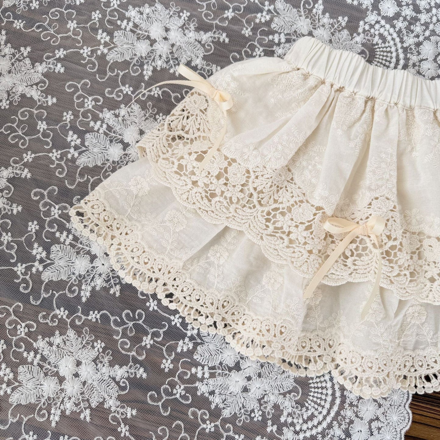 スカート レースリボンティアードスカート【mh0010440】