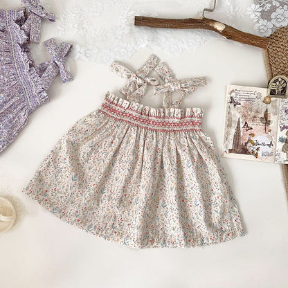 タンクトップ・キャミソール・ノースリーブトップス フラワープリントリボンショルダーチュニックブラウス【mh0010441】