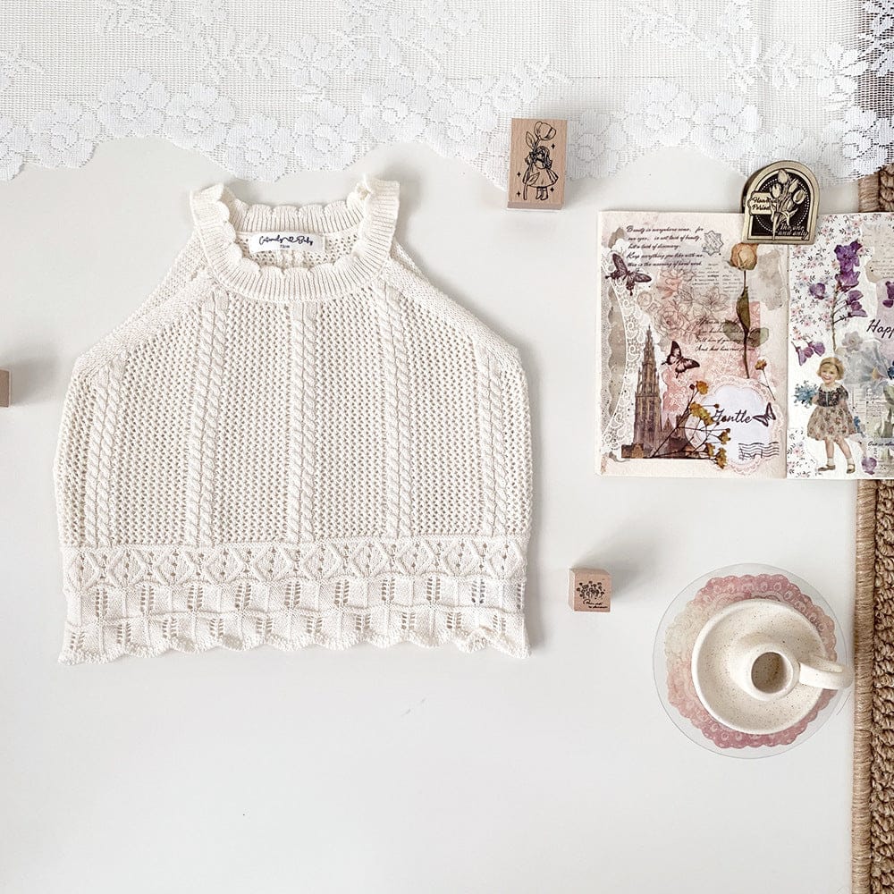 タンクトップ・キャミソール・ノースリーブトップス サマーニットタンクトップ【mh0010448】