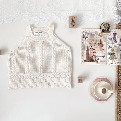 タンクトップ・キャミソール・ノースリーブトップス サマーニットタンクトップ【mh0010448】