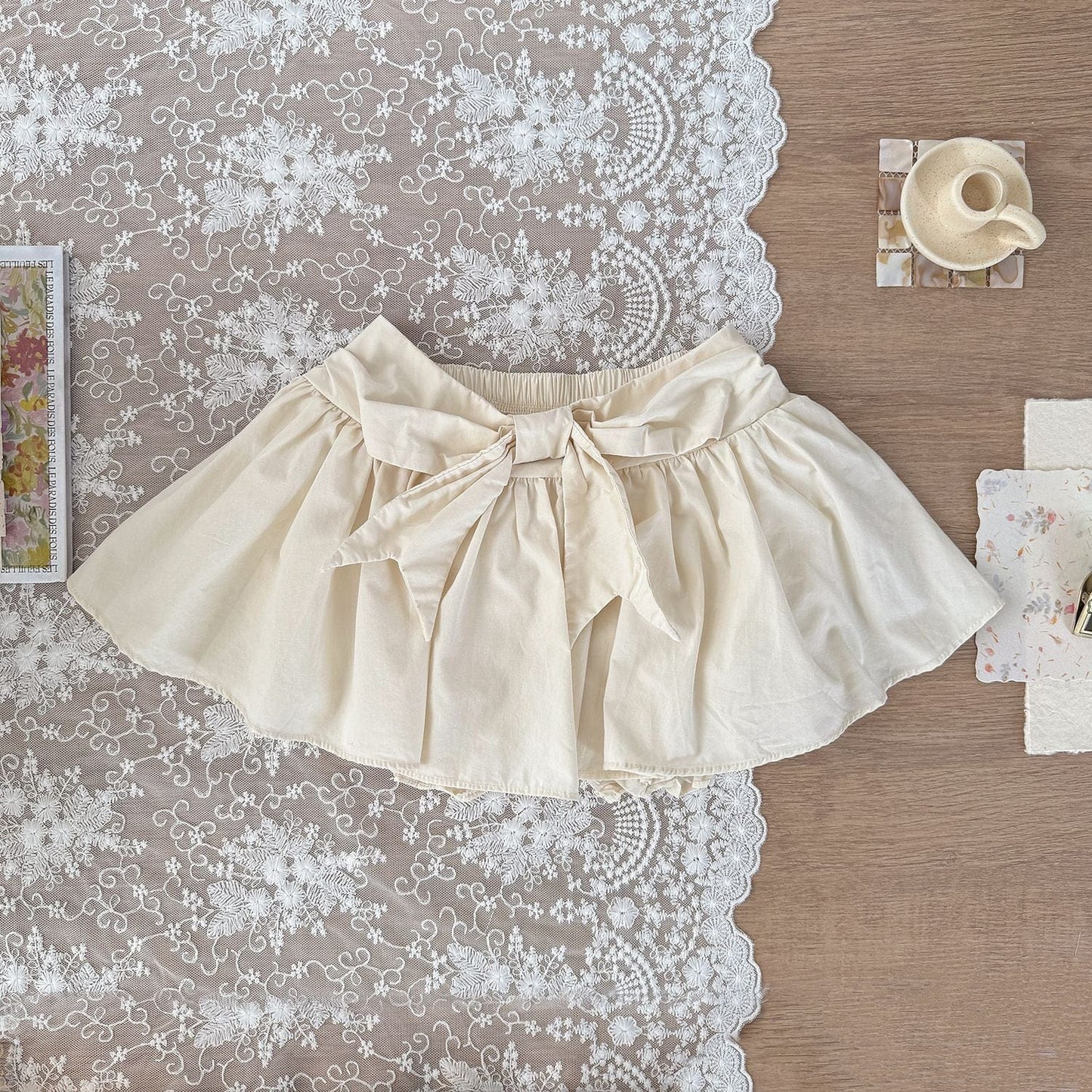 スカート フロントリボンパンツインミニスカート【mh0010450】