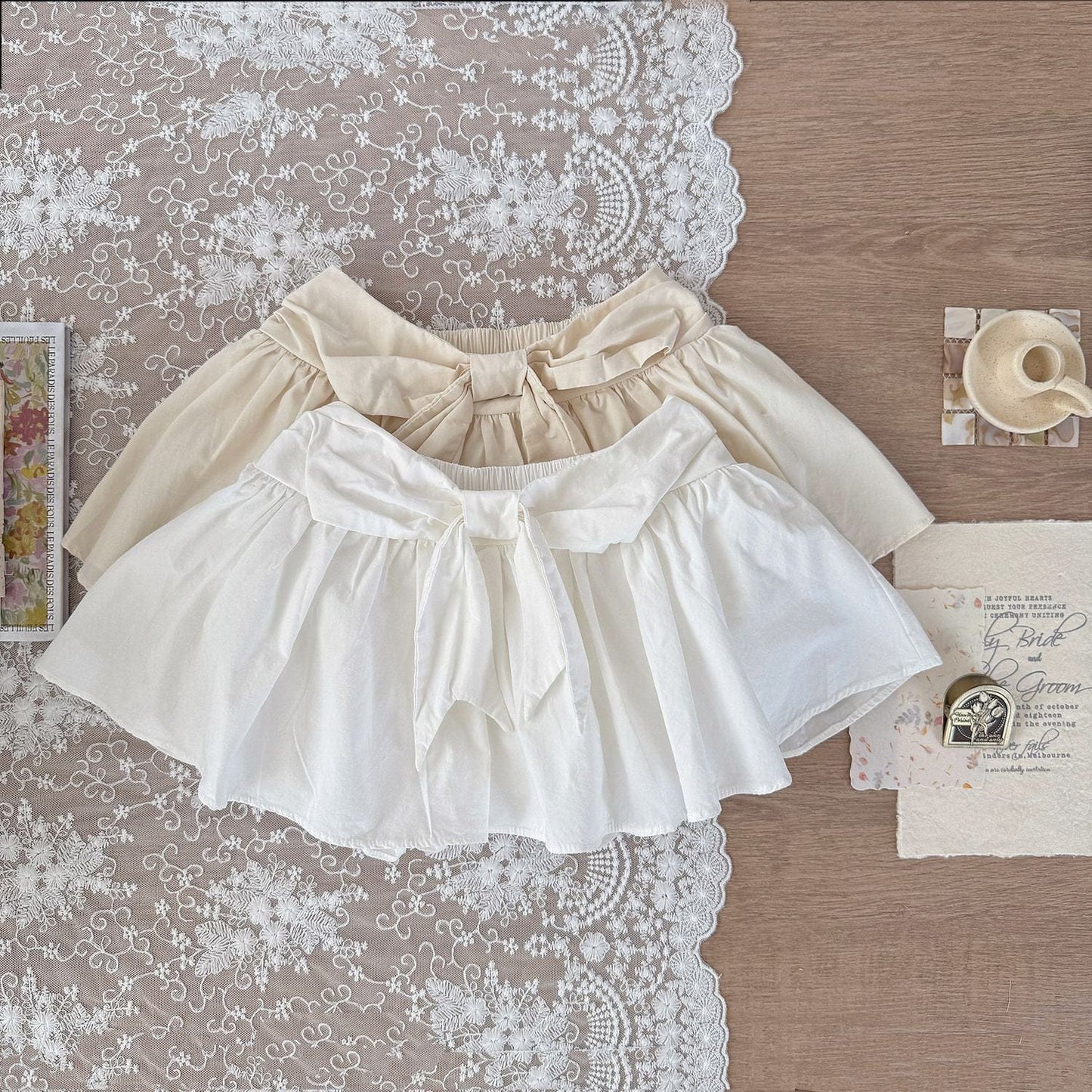 スカート フロントリボンパンツインミニスカート【mh0010450】