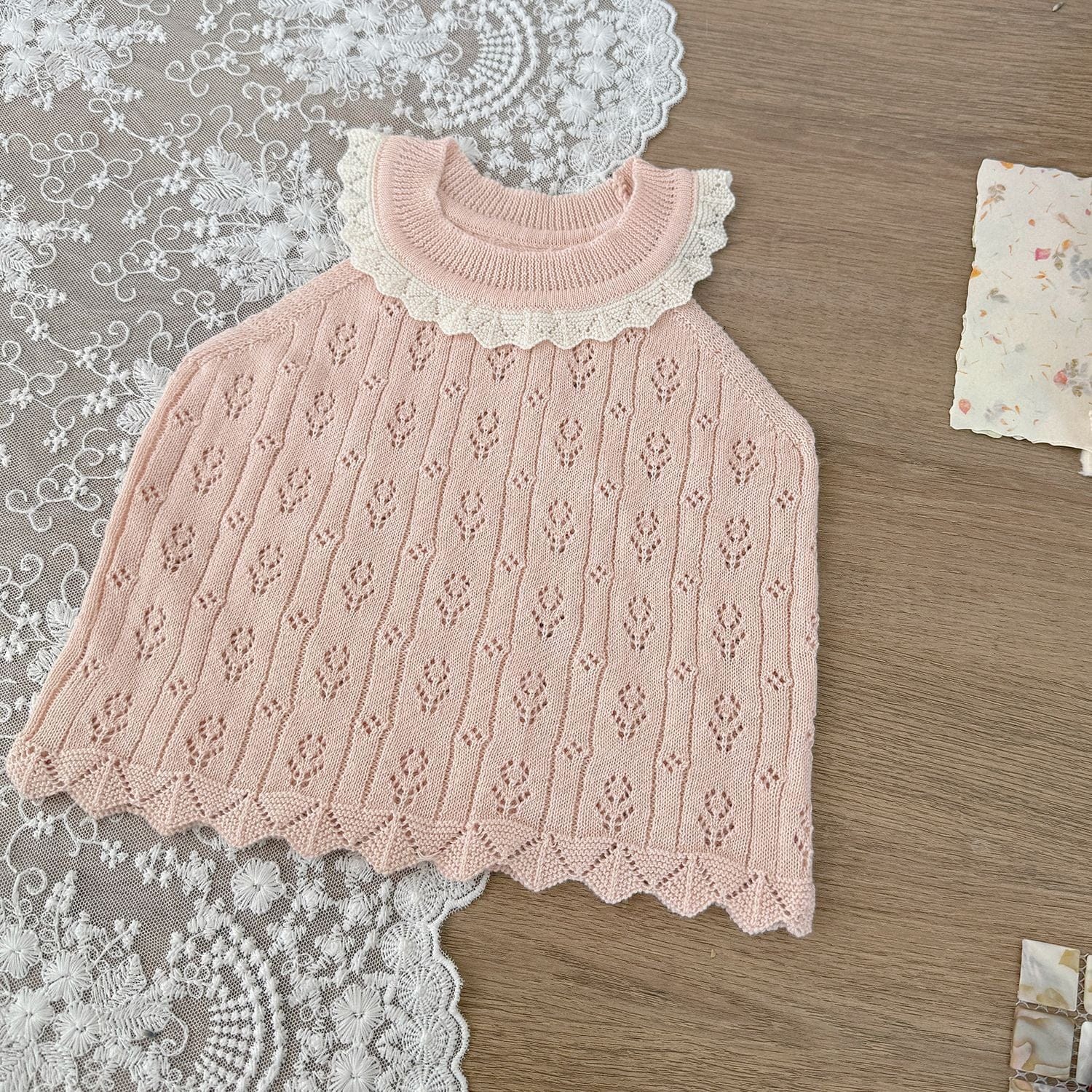 タンクトップ・キャミソール・ノースリーブトップス レースニットサマータンクトップ【mh0010451】