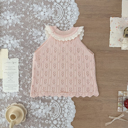 タンクトップ・キャミソール・ノースリーブトップス レースニットサマータンクトップ【mh0010451】