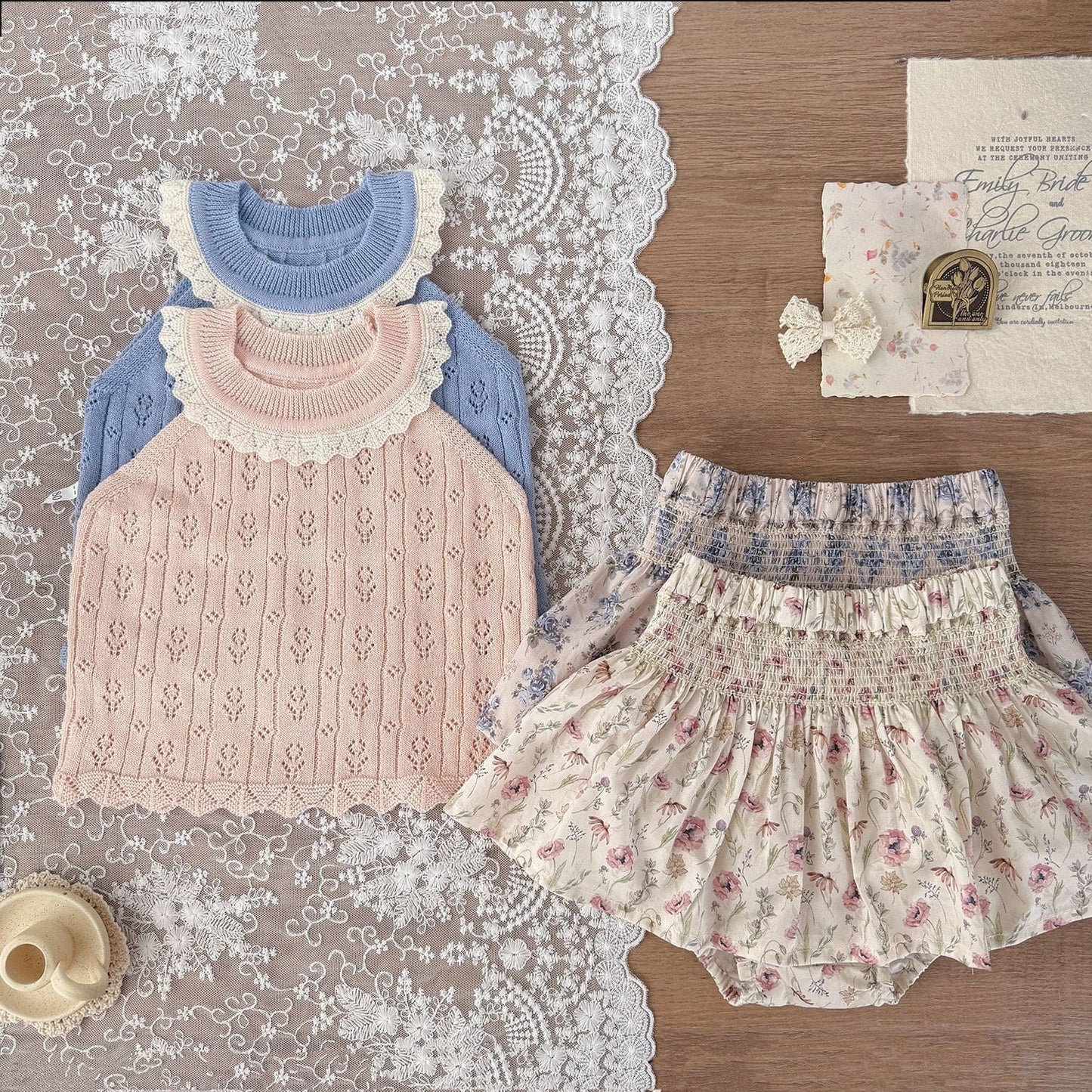 タンクトップ・キャミソール・ノースリーブトップス レースニットサマータンクトップ【mh0010451】