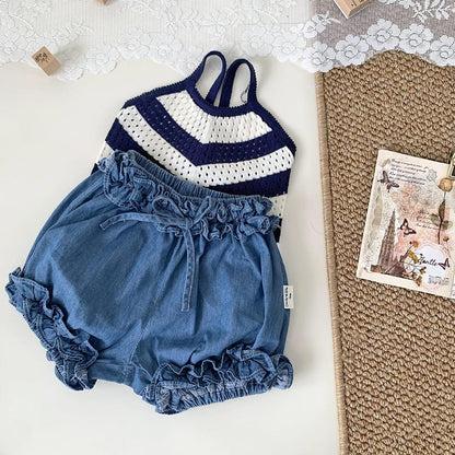 タンクトップ・キャミソール・ノースリーブトップス レースニットホルターネックタンクトップ【mh0010453】