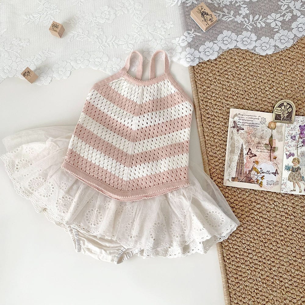 タンクトップ・キャミソール・ノースリーブトップス レースニットホルターネックタンクトップ【mh0010453】