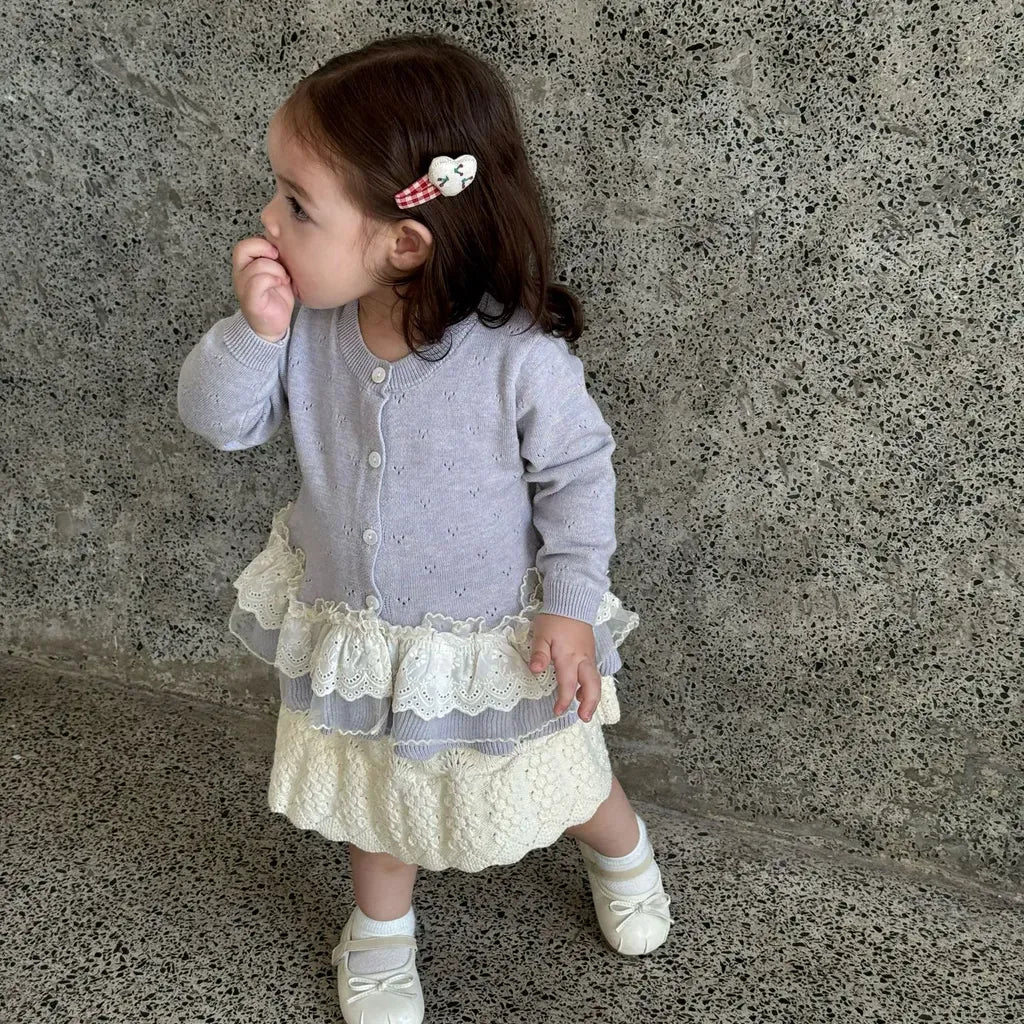 カーディガン・パーカー レースニットフリルペプラムカーディガントップス【mh0011145】