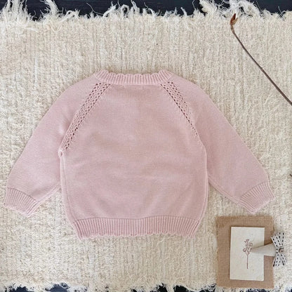 カーディガン・パーカー フラワー刺繍ニットカーディガン【mh0011146】