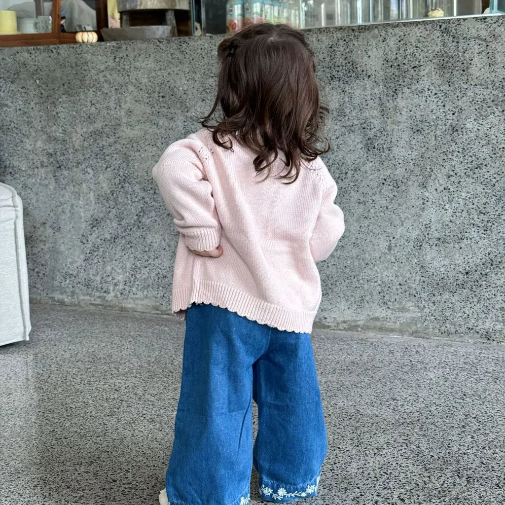 カーディガン・パーカー フラワー刺繍ニットカーディガン【mh0011146】