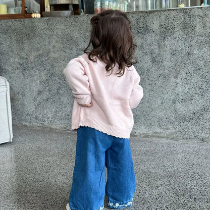 カーディガン・パーカー フラワー刺繍ニットカーディガン【mh0011146】