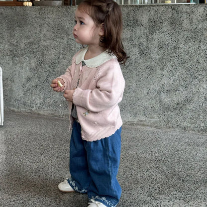 カーディガン・パーカー フラワー刺繍ニットカーディガン【mh0011146】