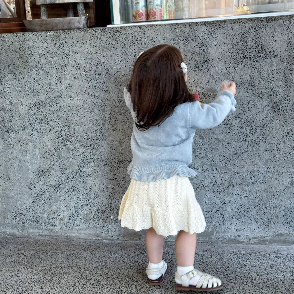 カーディガン・パーカー フラワー刺繍フリルニットカーディガン【mh0011147】