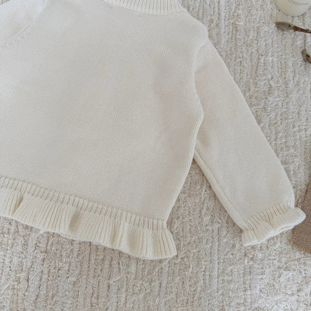 カーディガン・パーカー フラワー刺繍フリルニットカーディガン【mh0011147】