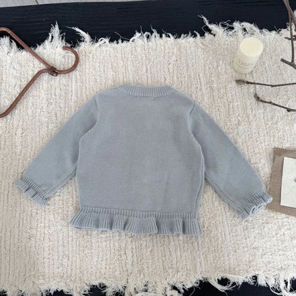 カーディガン・パーカー フラワー刺繍フリルニットカーディガン【mh0011147】