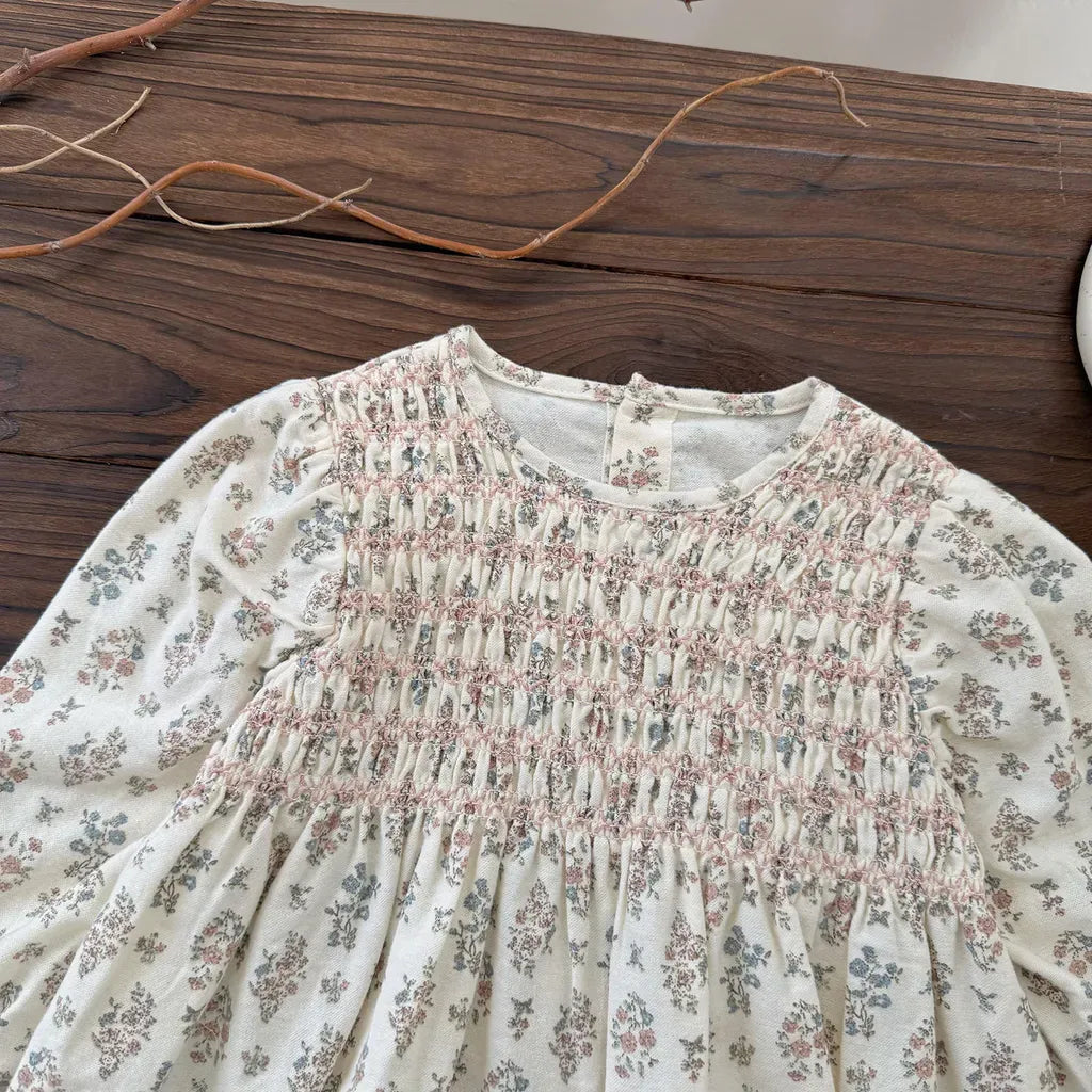 長袖シャツ・ブラウス フラワープリントシャーリングブラウス【mh0011152】