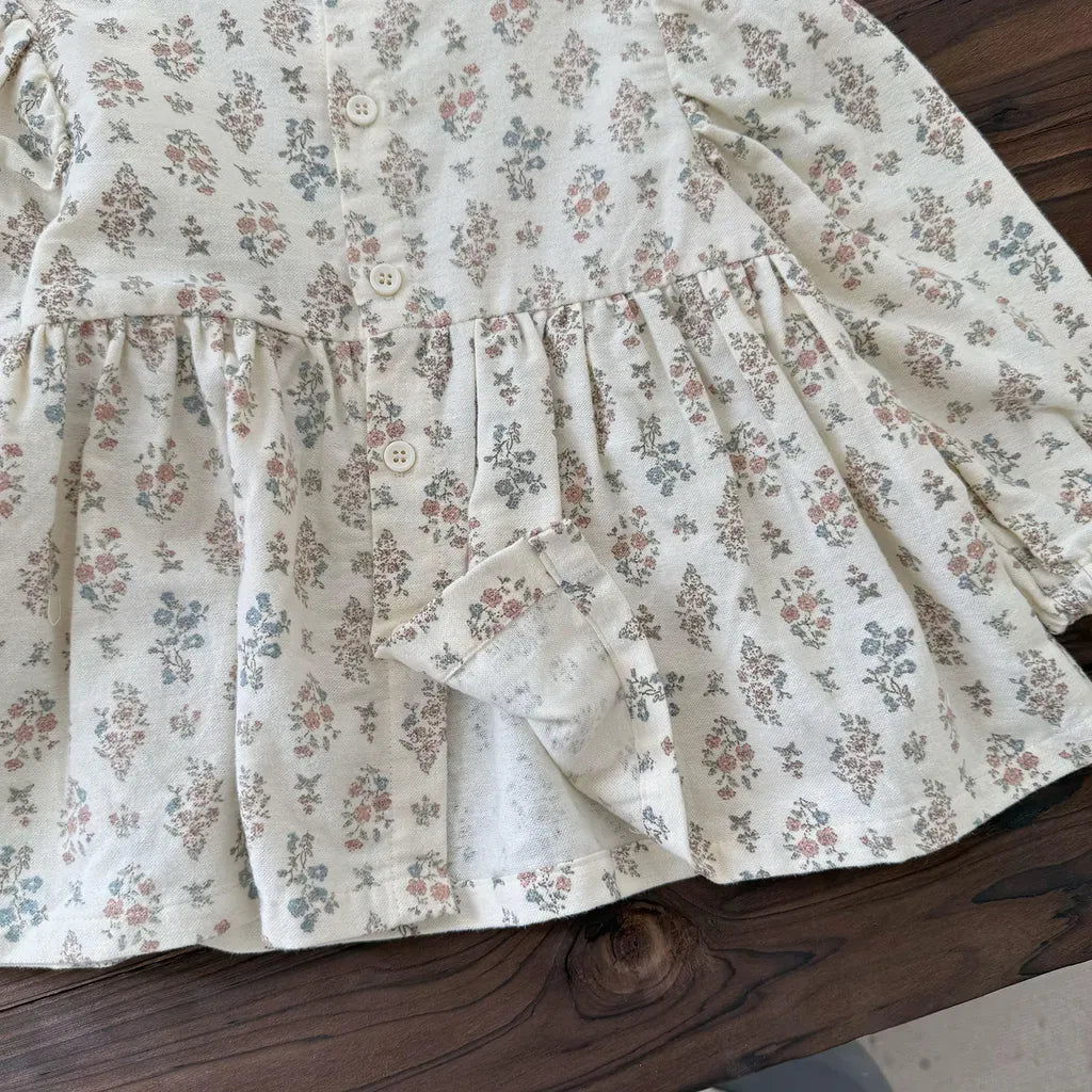 長袖シャツ・ブラウス フラワープリントシャーリングブラウス【mh0011152】