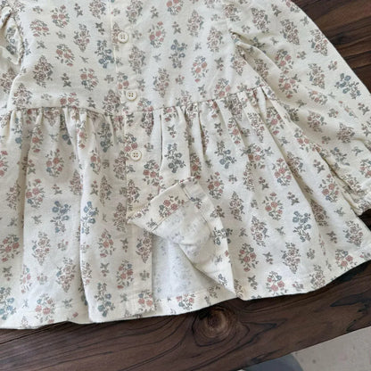 長袖シャツ・ブラウス フラワープリントシャーリングブラウス【mh0011152】