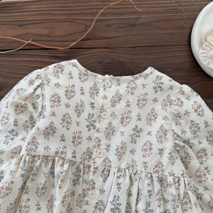 長袖シャツ・ブラウス フラワープリントシャーリングブラウス【mh0011152】