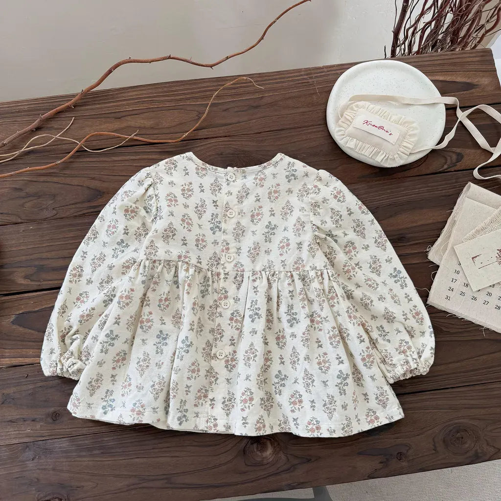 長袖シャツ・ブラウス フラワープリントシャーリングブラウス【mh0011152】