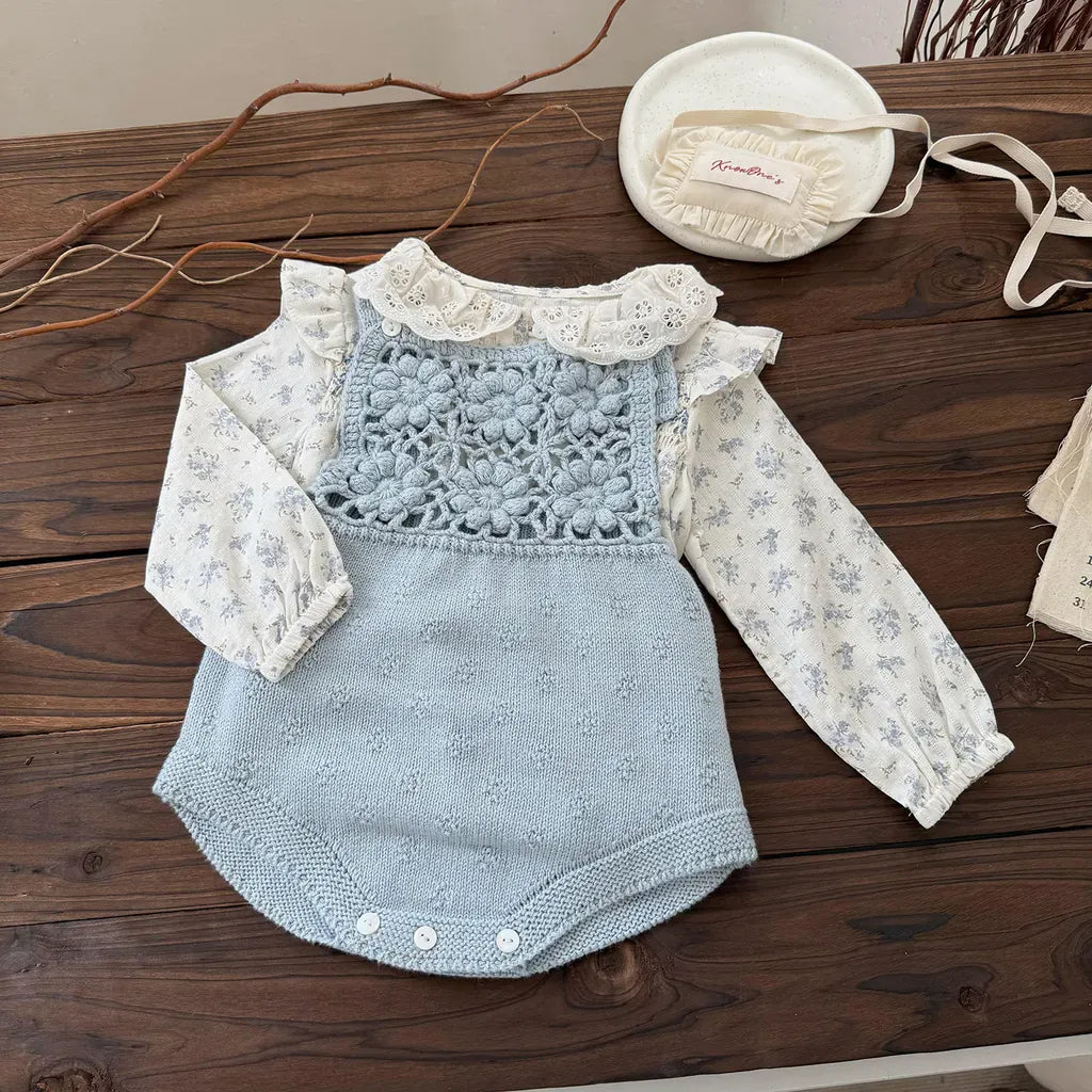 長袖シャツ・ブラウス フラワープリントシャーリングブラウス【mh0011154】