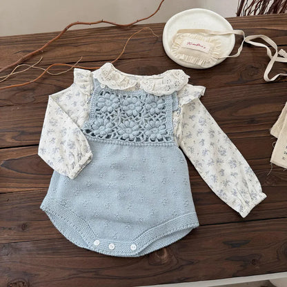 長袖シャツ・ブラウス フラワープリントシャーリングブラウス【mh0011154】