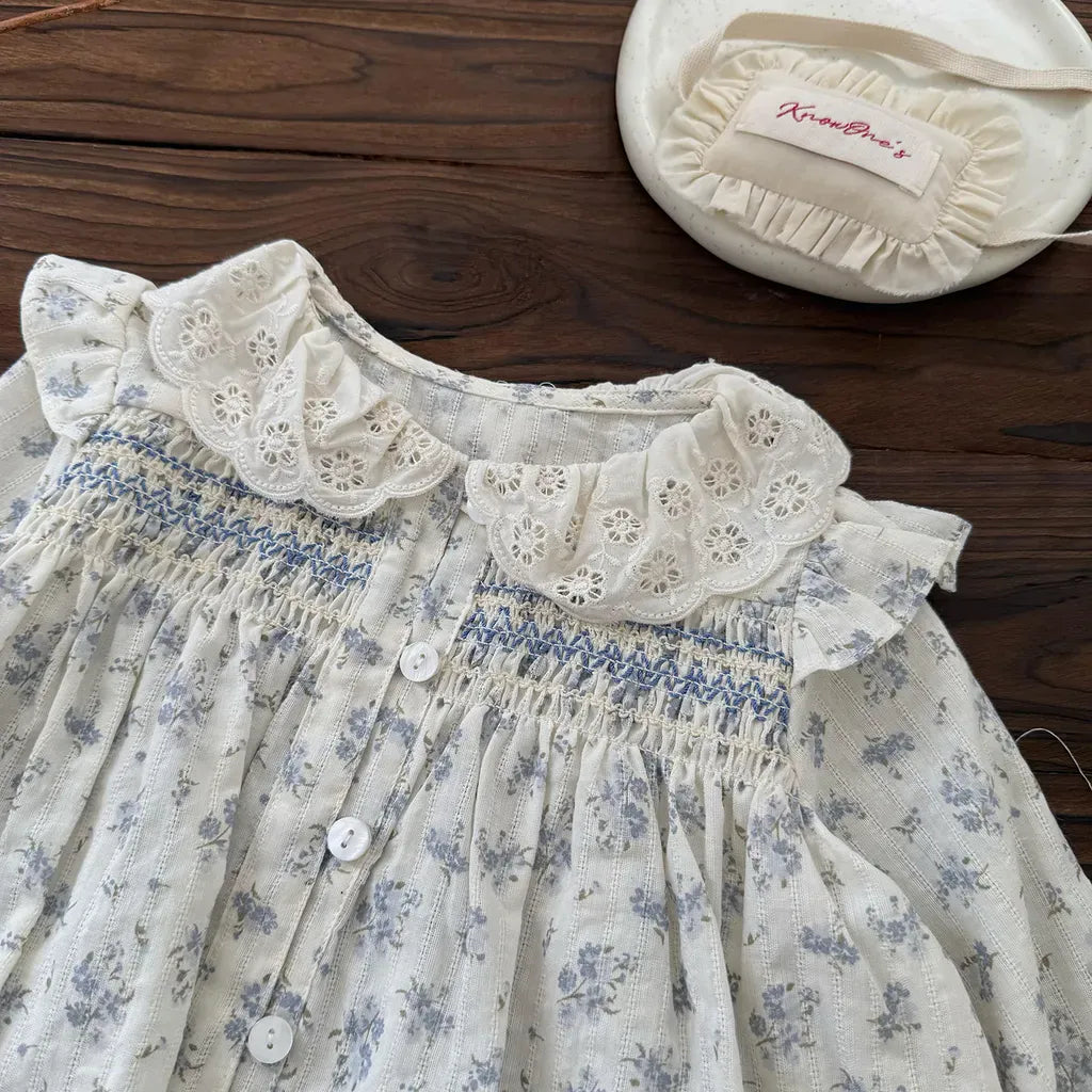 長袖シャツ・ブラウス フラワープリントシャーリングブラウス【mh0011154】