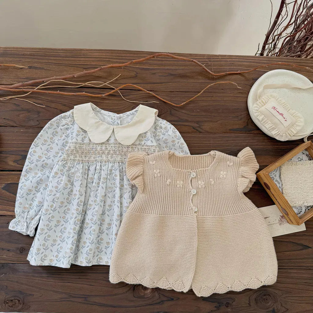 長袖シャツ・ブラウス 花柄刺繍シャーリングチュニックブラウス【mh0011155】