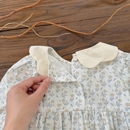 長袖シャツ・ブラウス 花柄刺繍シャーリングチュニックブラウス【mh0011155】