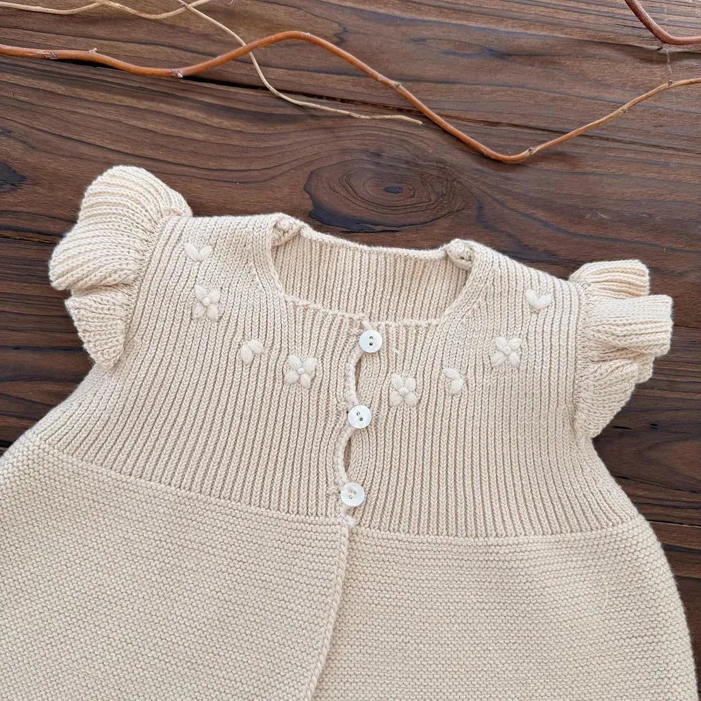 ベスト クロシェ刺繍フリルスリーブベスト【mh0011157】