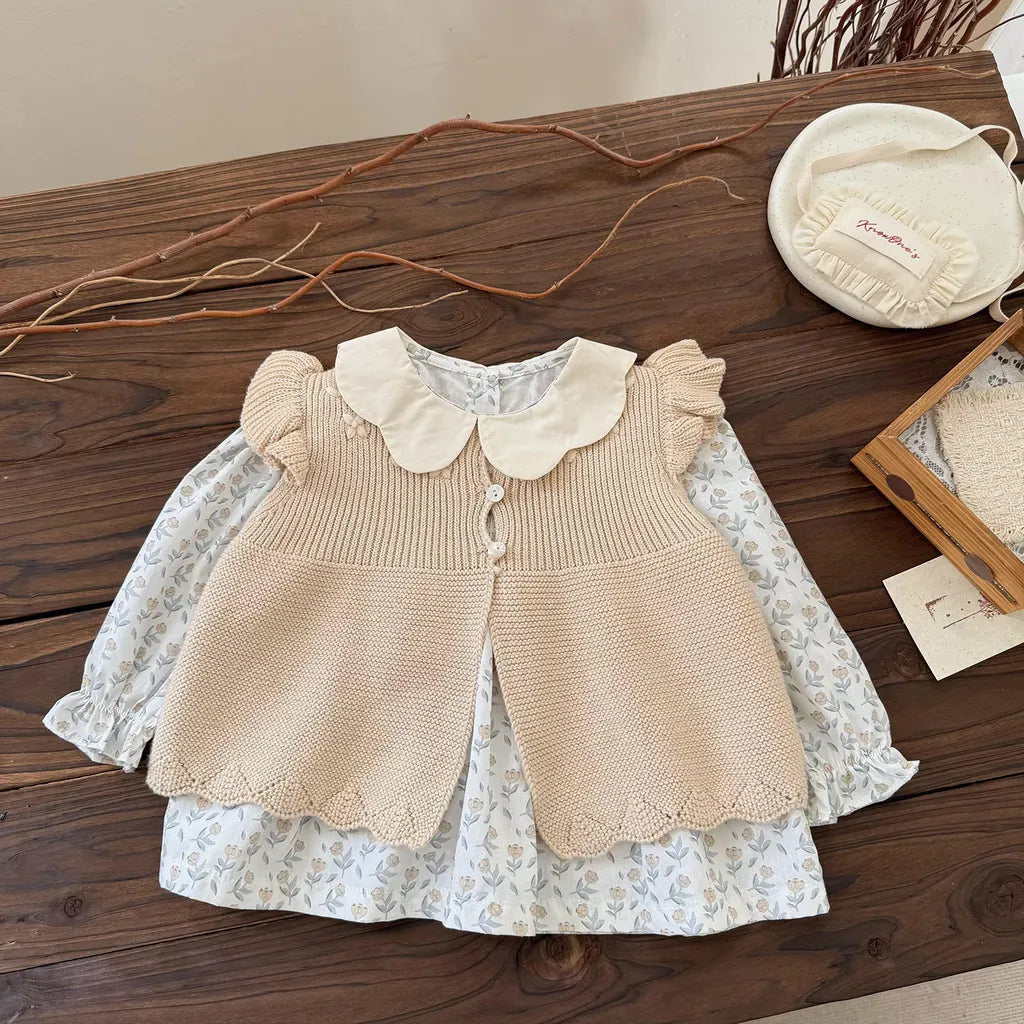 ベスト クロシェ刺繍フリルスリーブベスト【mh0011157】