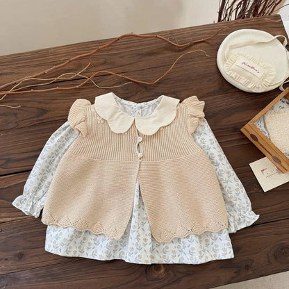 ベスト クロシェ刺繍フリルスリーブベスト【mh0011157】