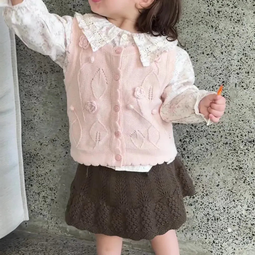 長袖シャツ・ブラウス レースフリルビッグカラー花柄ブラウス【mh0011158】