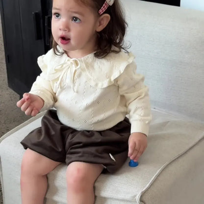 ハーフパンツ・ショートパンツ 刺繍入りベルベットカボチャパンツ【mh0011159】