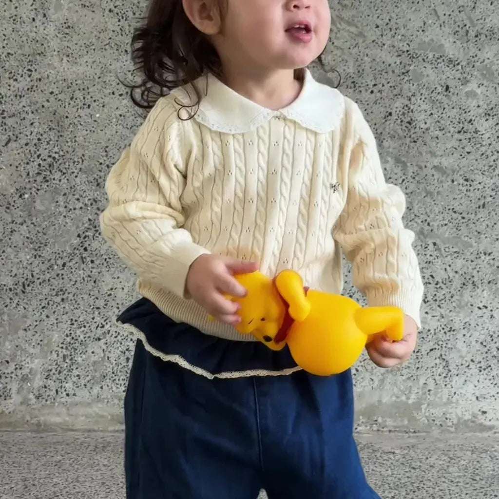 ニット・セーター リボンレース丸襟ニットトップス【mh0011163】