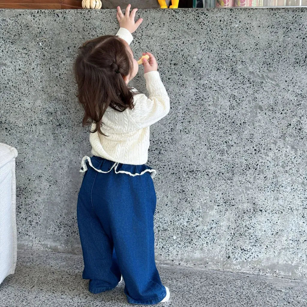 ニット・セーター リボンレース丸襟ニットトップス【mh0011163】