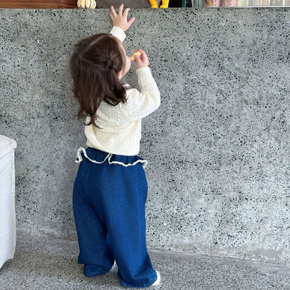 ニット・セーター リボンレース丸襟ニットトップス【mh0011163】