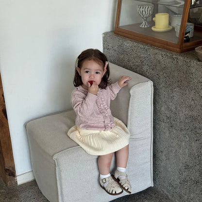 カーディガン・パーカー クロシェ編みフリルニットカーディガン【mh0011165】