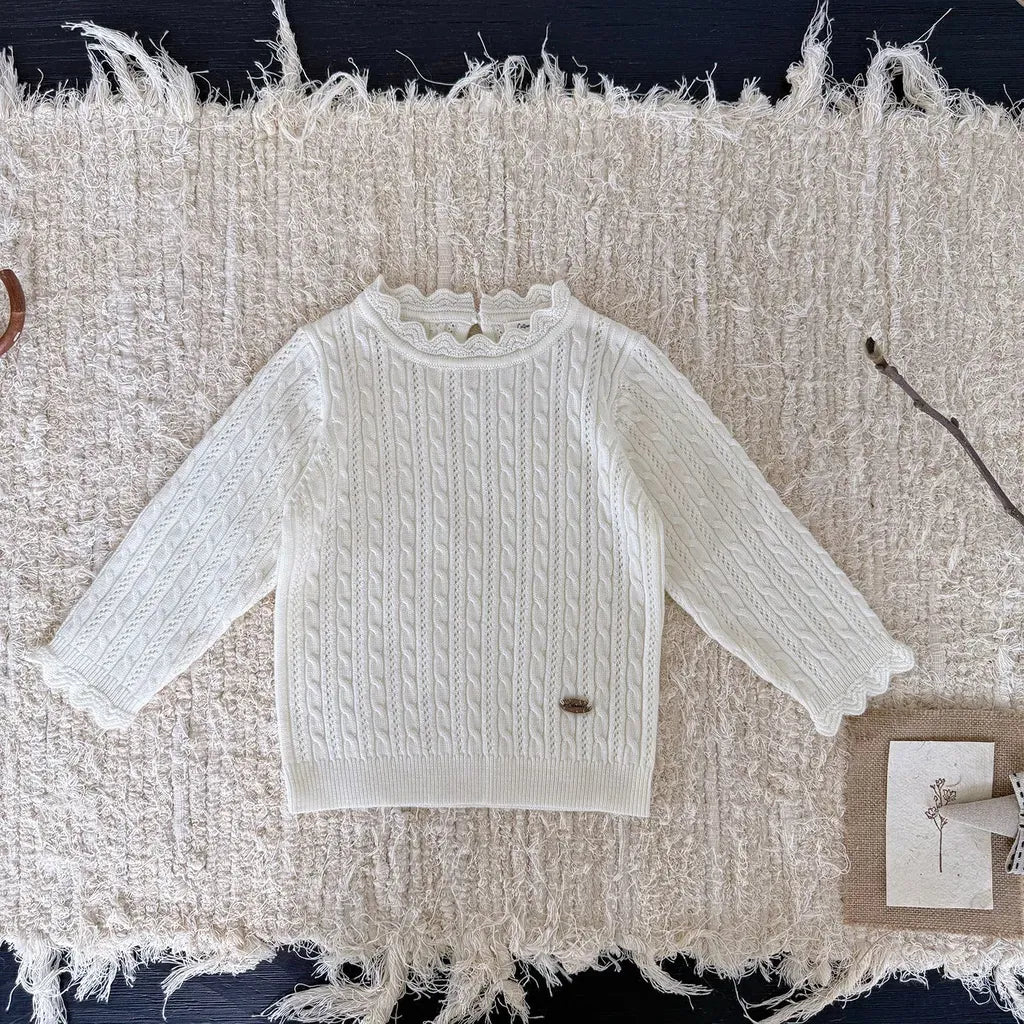 ニット・セーター レースメロウハイネックケーブルニットトップス【mh0011166】