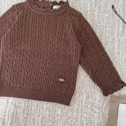 ニット・セーター レースメロウハイネックケーブルニットトップス【mh0011166】