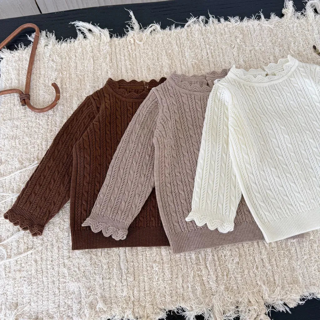 ニット・セーター レースメロウハイネックケーブルニットトップス【mh0011166】