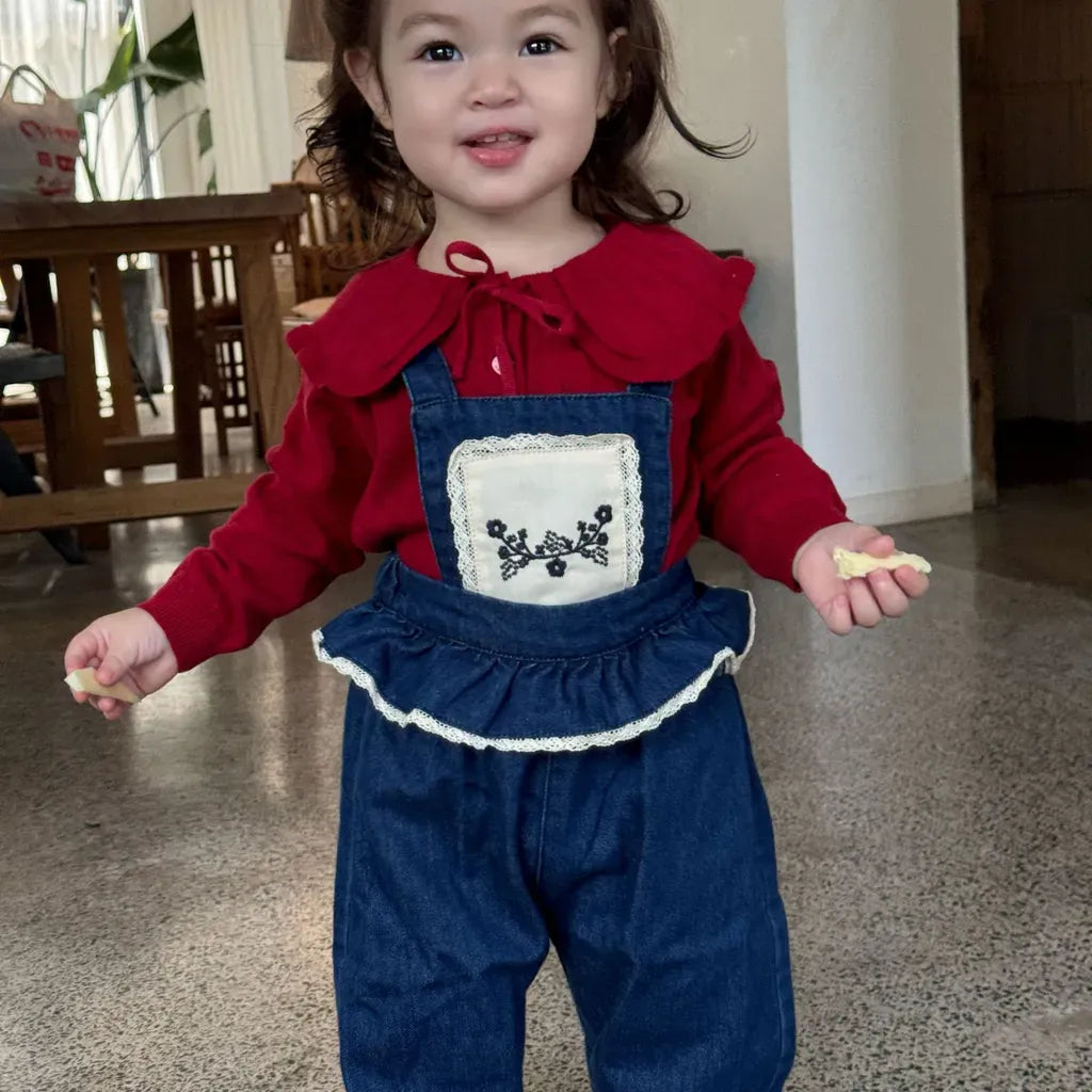 ニット・セーター 花柄レースフリル襟ニットプルオーバー【mh0011167】